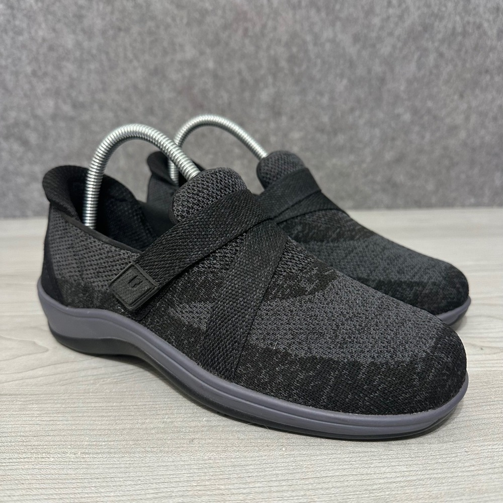 Orthofeet Amalya Women‎ 6.5 Wide Black Orthopedic Slip On Knit Shoes 80061